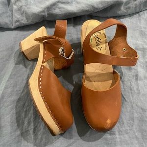 Sold Lotta From Stockholm Brown Leather Clog Mules